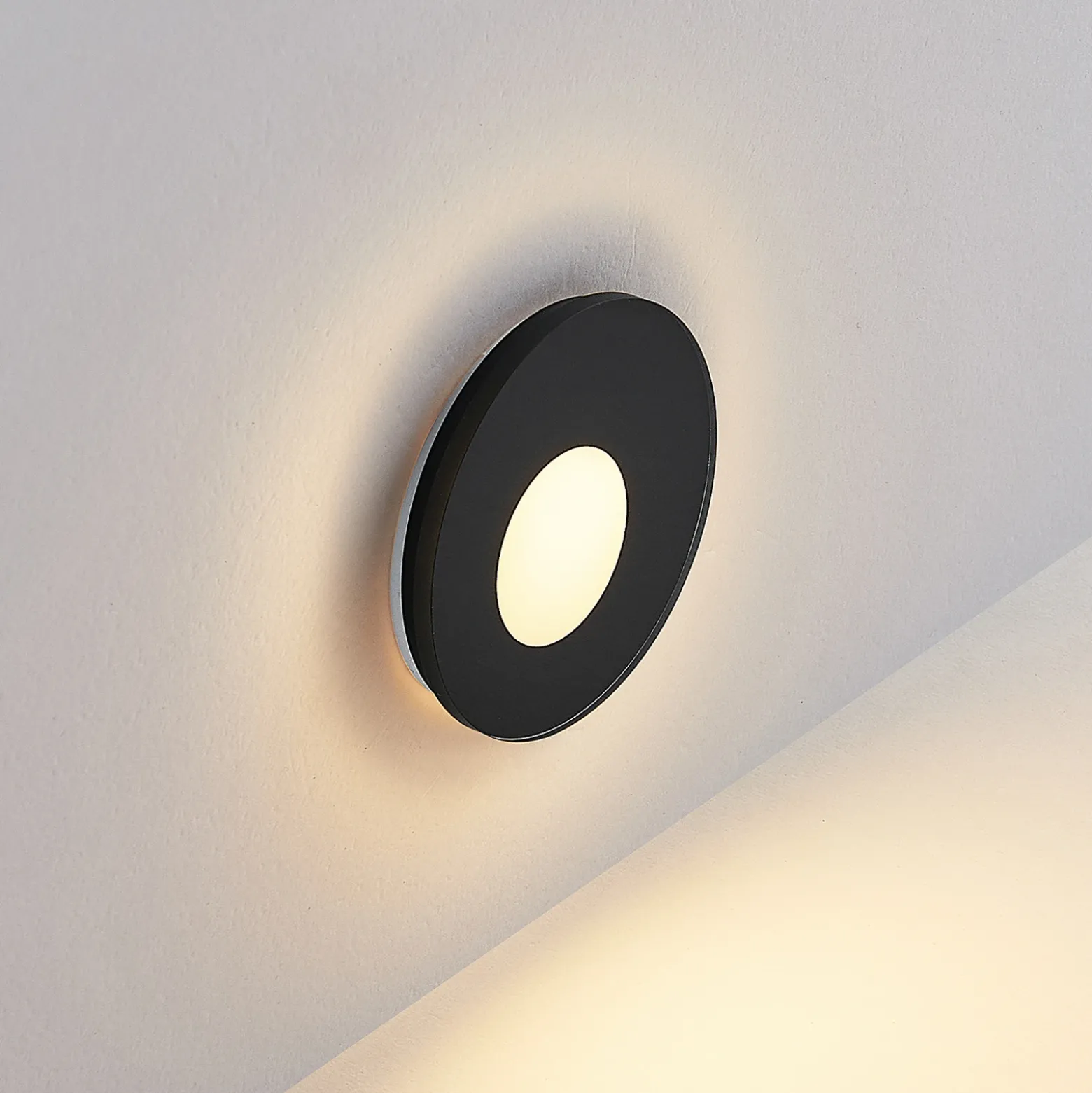 Molto Luce Lámpara empotrable LED Pared 68R Cristal IP44 RD, negro