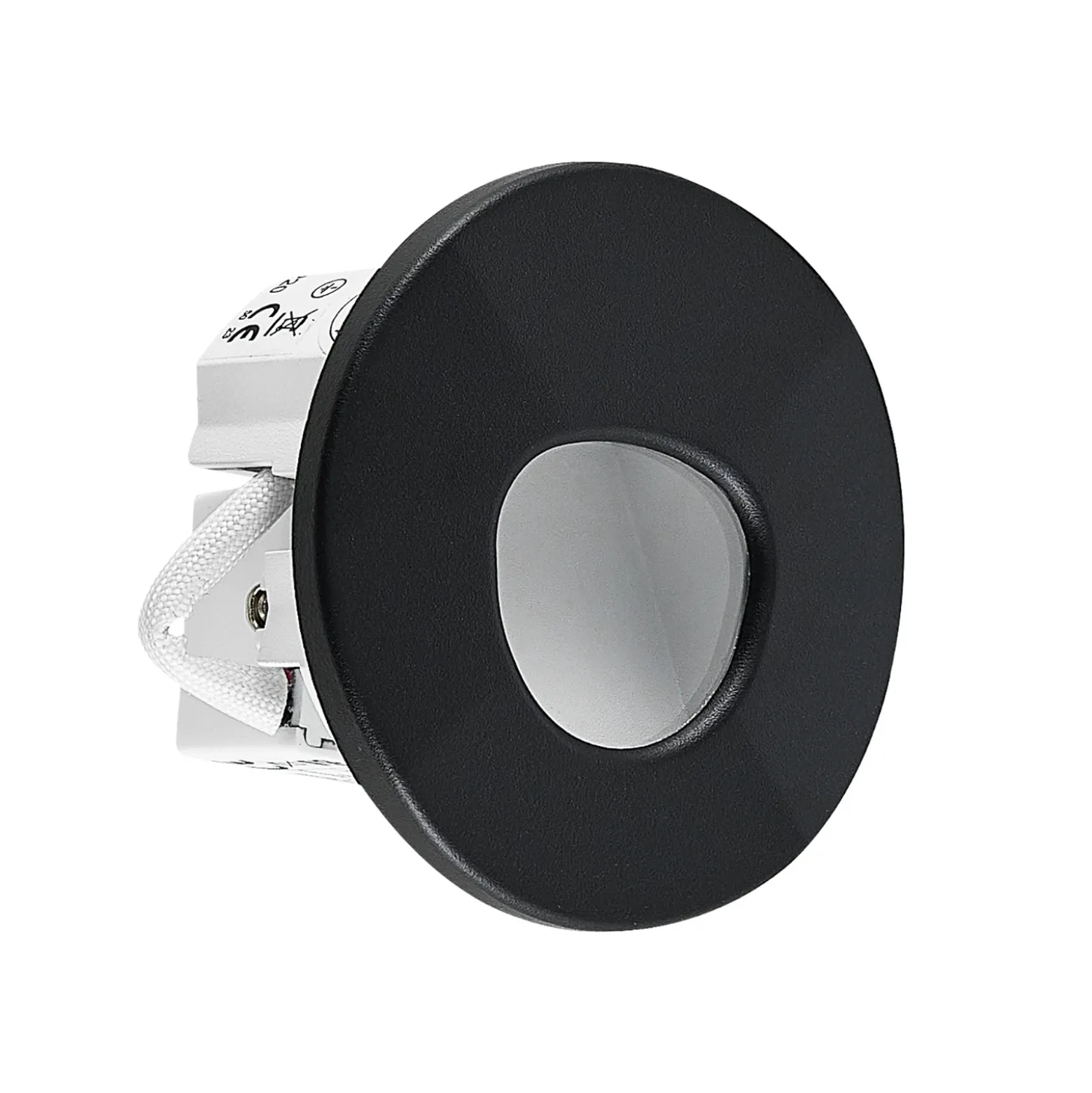 Molto Luce Lámpara empotrable LED Wall 68R Sina IP44 RD, negro