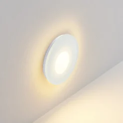 Molto Luce Lámpara empotrable LED Pared 68R Cristal IP44 RD, blanco. CCT