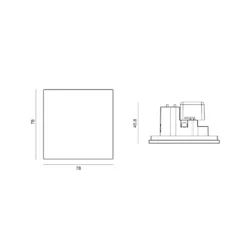 Molto Luce Lámpara empotrable LED Pared R68 Cristal IP44 SQ, negro