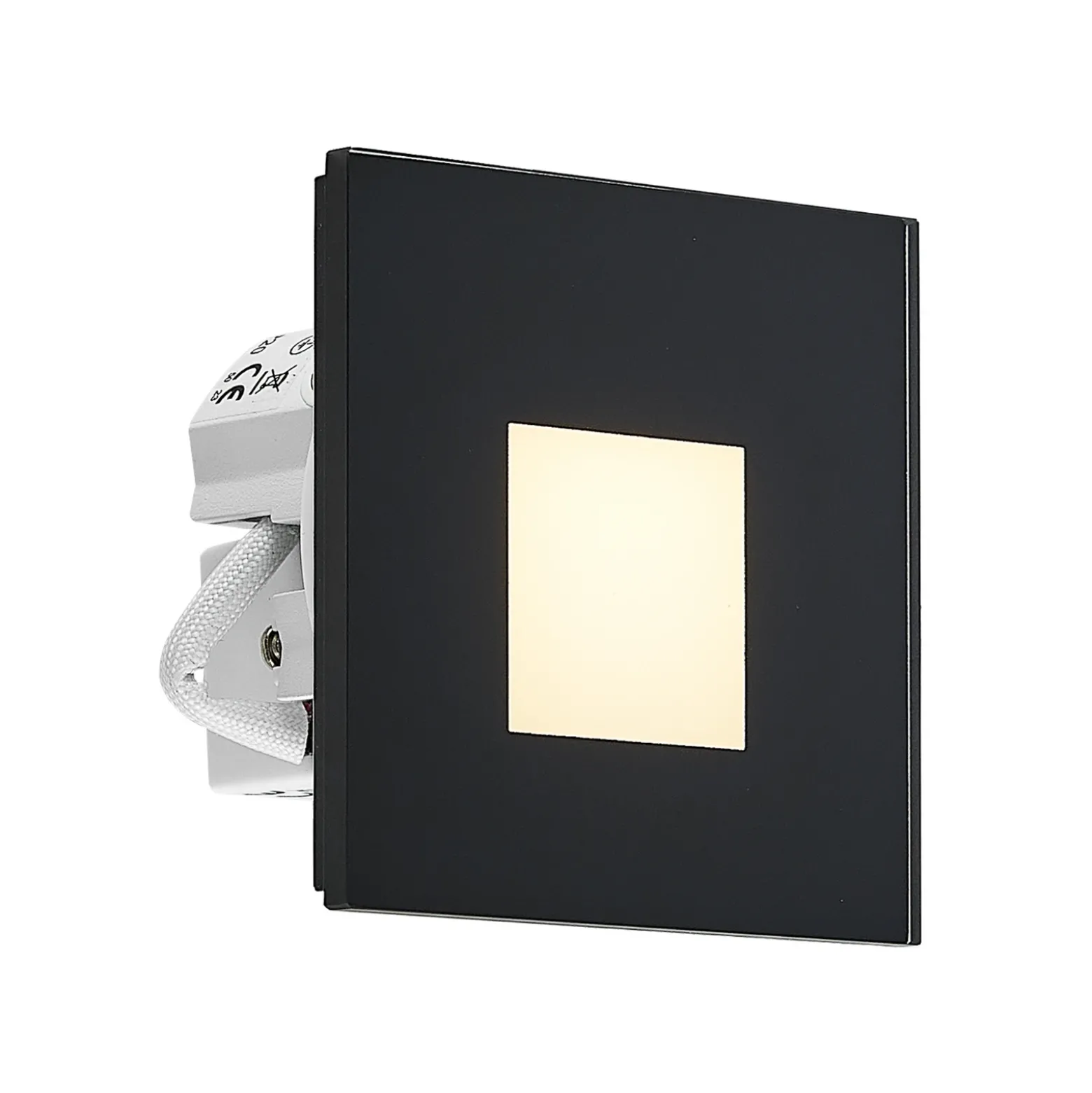 Molto Luce Lámpara empotrable LED Pared R68 Cristal IP44 SQ, negro