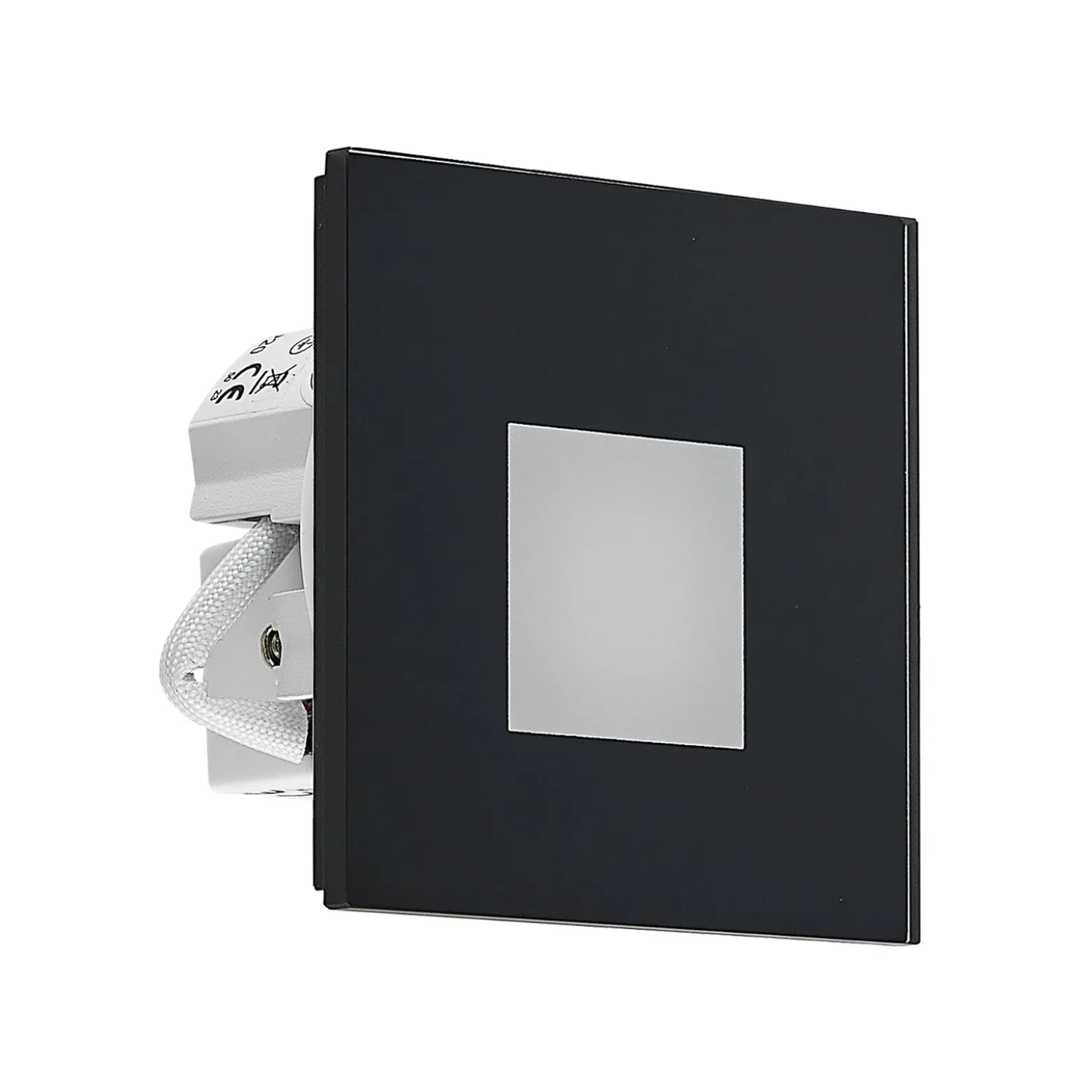Molto Luce Lámpara empotrable LED Pared R68 Cristal IP44 SQ, negro