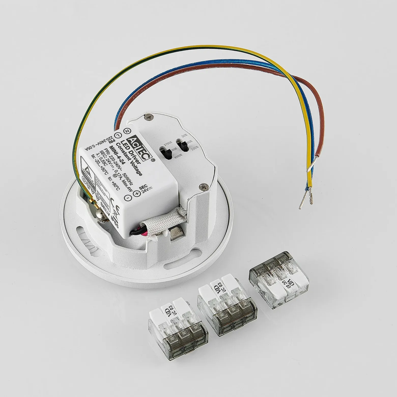 Molto Luce Lámpara empotrable LED Wall 68R IP44 RD, blanco, aluminio, CCT