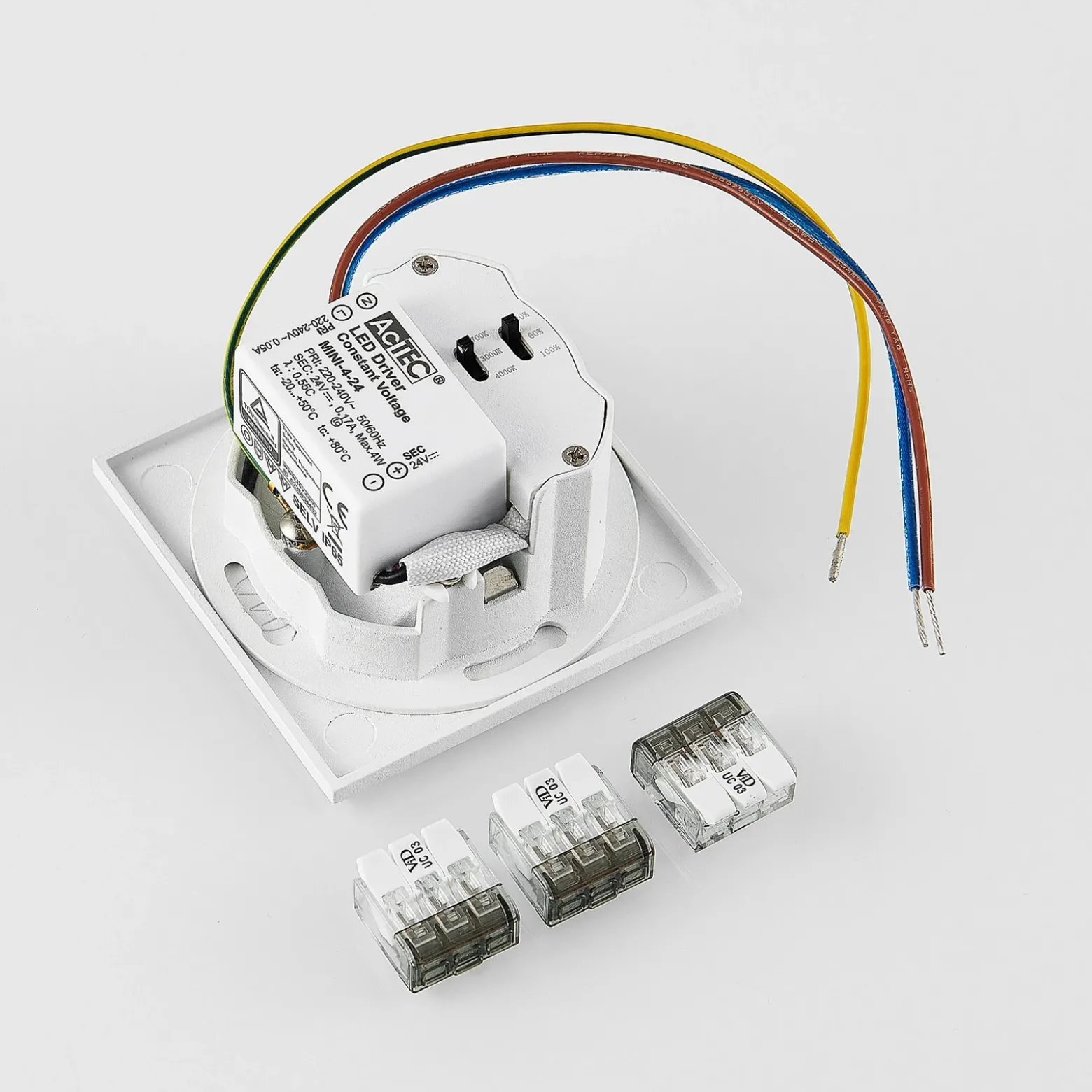 Molto Luce Lámpara empotrable LED Wall 68R IP44 SQ, blanco, aluminio, CCT