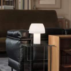 Nemo lámpara de mesa LED recargable Lorosae, blanco, cristal, IP54, USB