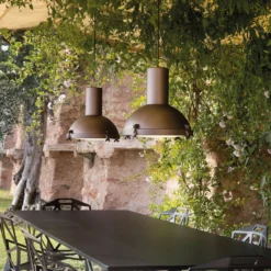 Nemo Projecteur 365 lámpara colgante exterior, marrón moca