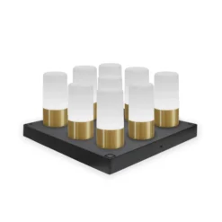 Newgarden Lámpara de mesa LED recargable Maia color latón IP54 RGBW