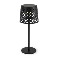 Newgarden Lámpara de mesa LED solar Gretita, negra, metal