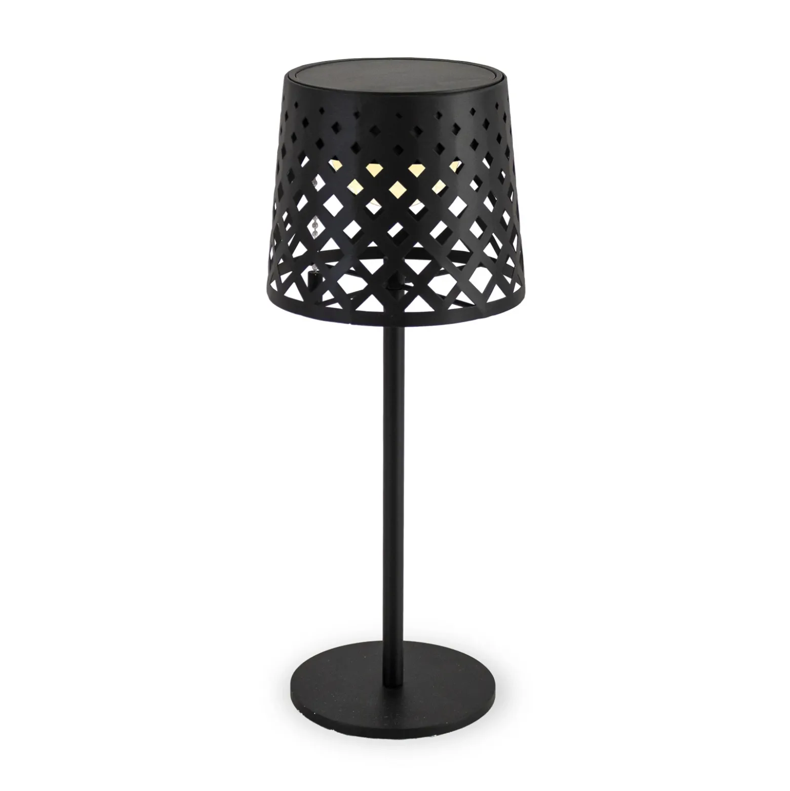 Newgarden Lámpara de mesa LED solar Gretita, negra, metal