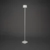 Nice lámpara de pie LED recargable, blanca, aluminio, IP54, atenuador, CCT