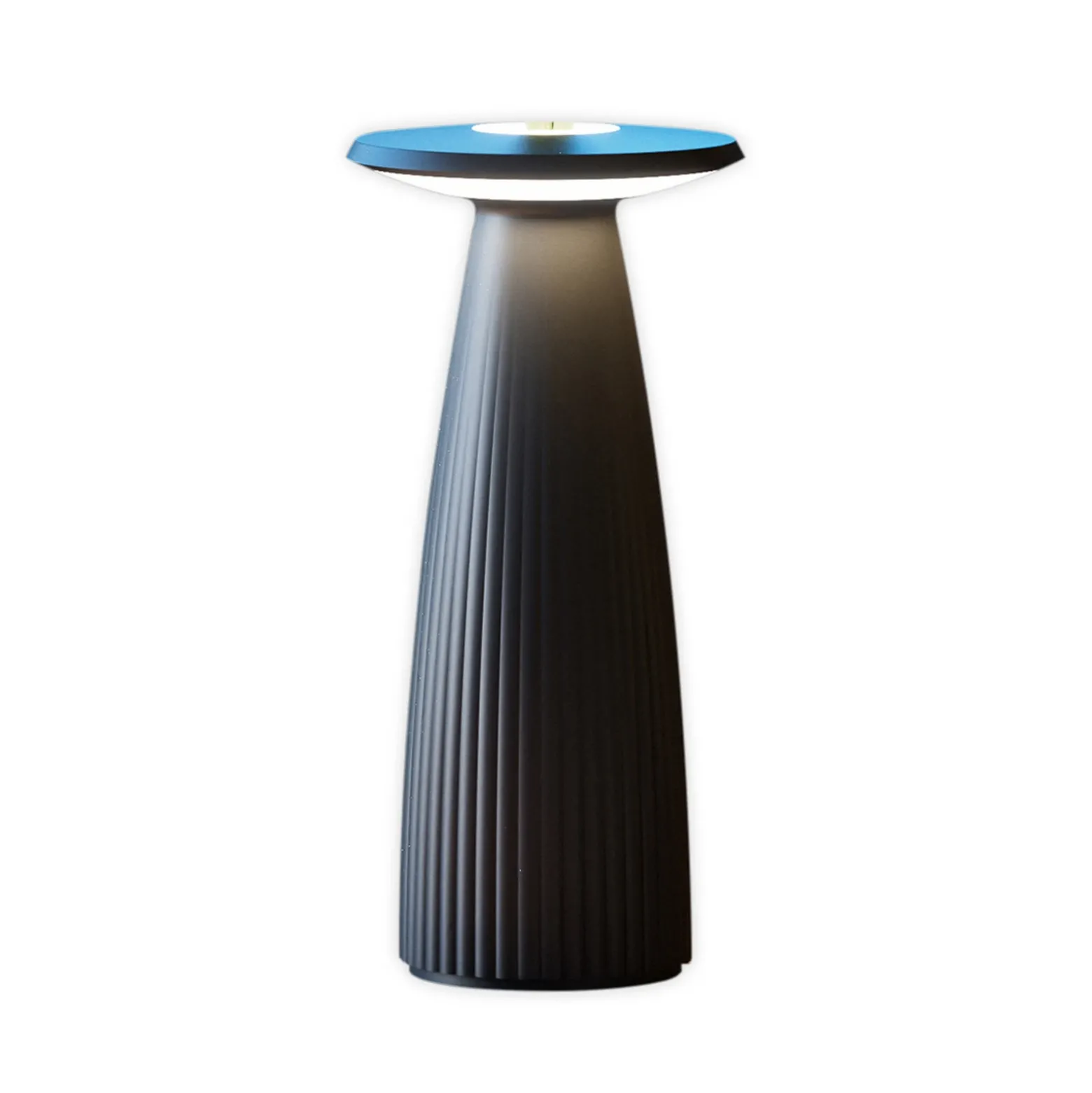 Nuflair lámpara de mesa LED recargable, negra, IP54, atenuable, 24 cm