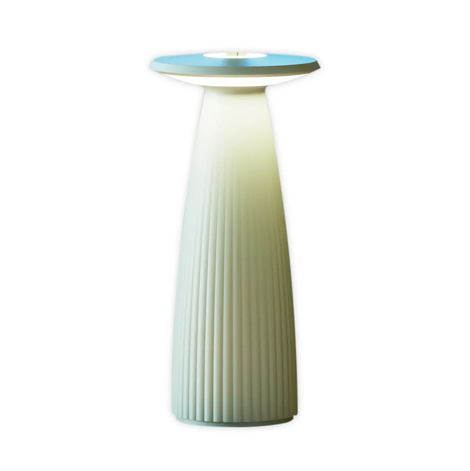 Nuflair lámpara de mesa LED recargable, verde, IP54, atenuable, 24 cm
