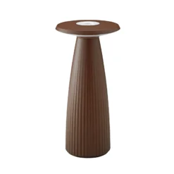 Nuflair lámpara de mesa LED recargable, marrón óxido, IP54, atenuable, 24 cm