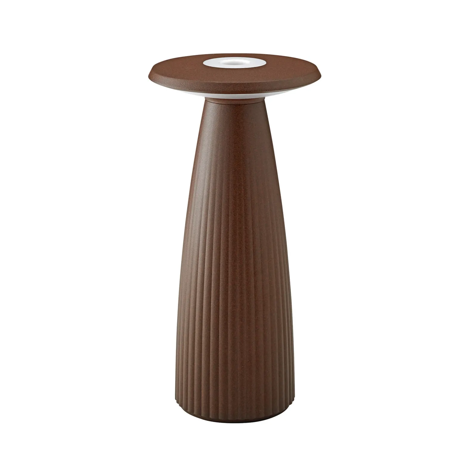 Nuflair lámpara de mesa LED recargable, marrón óxido, IP54, atenuable, 24 cm