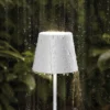 Nuindie mini lámpara de mesa LED recargable, USB-C, blanca, IP54, atenuable