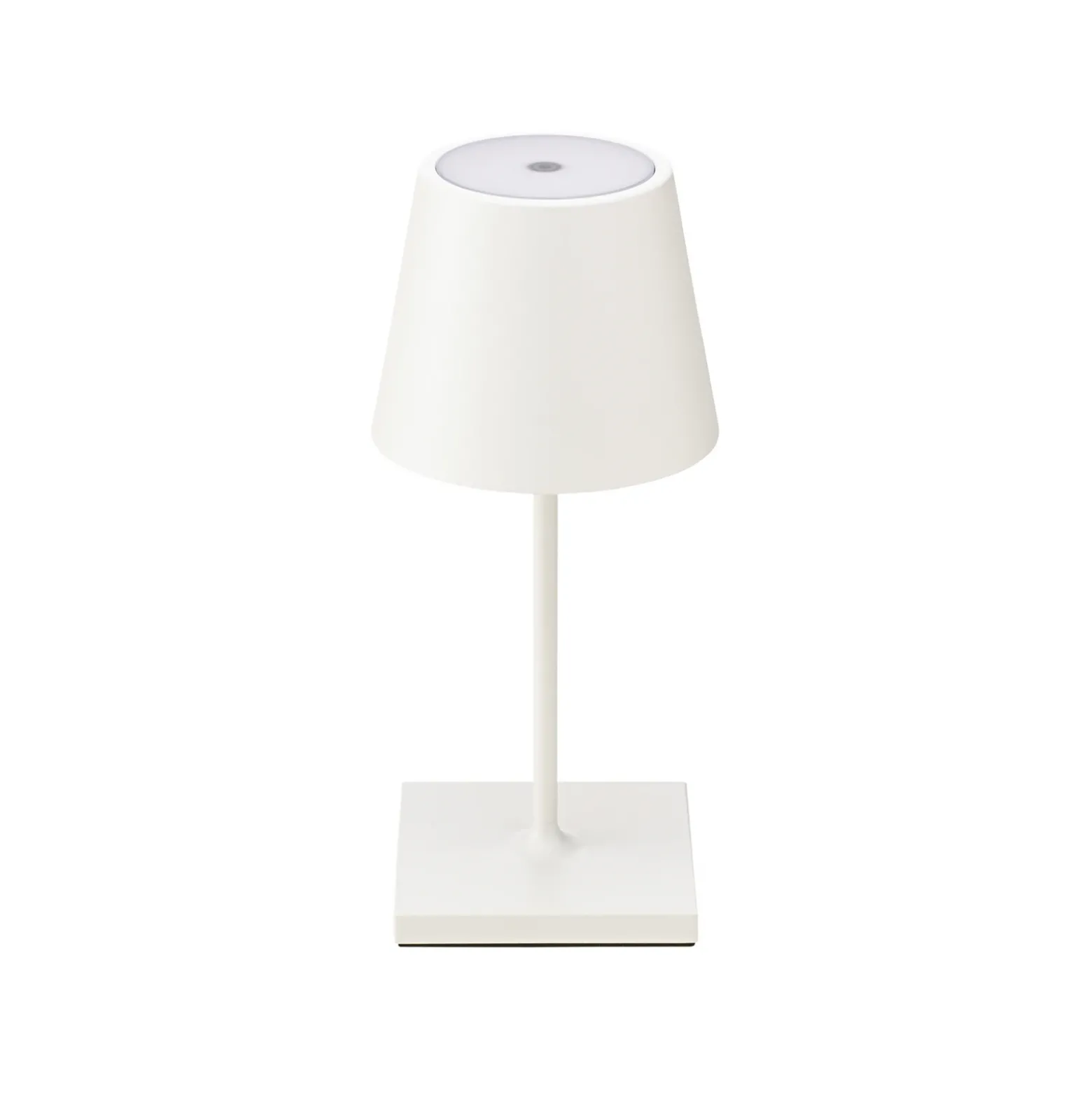 Nuindie mini lámpara de mesa LED recargable, USB-C, blanca, IP54, atenuable