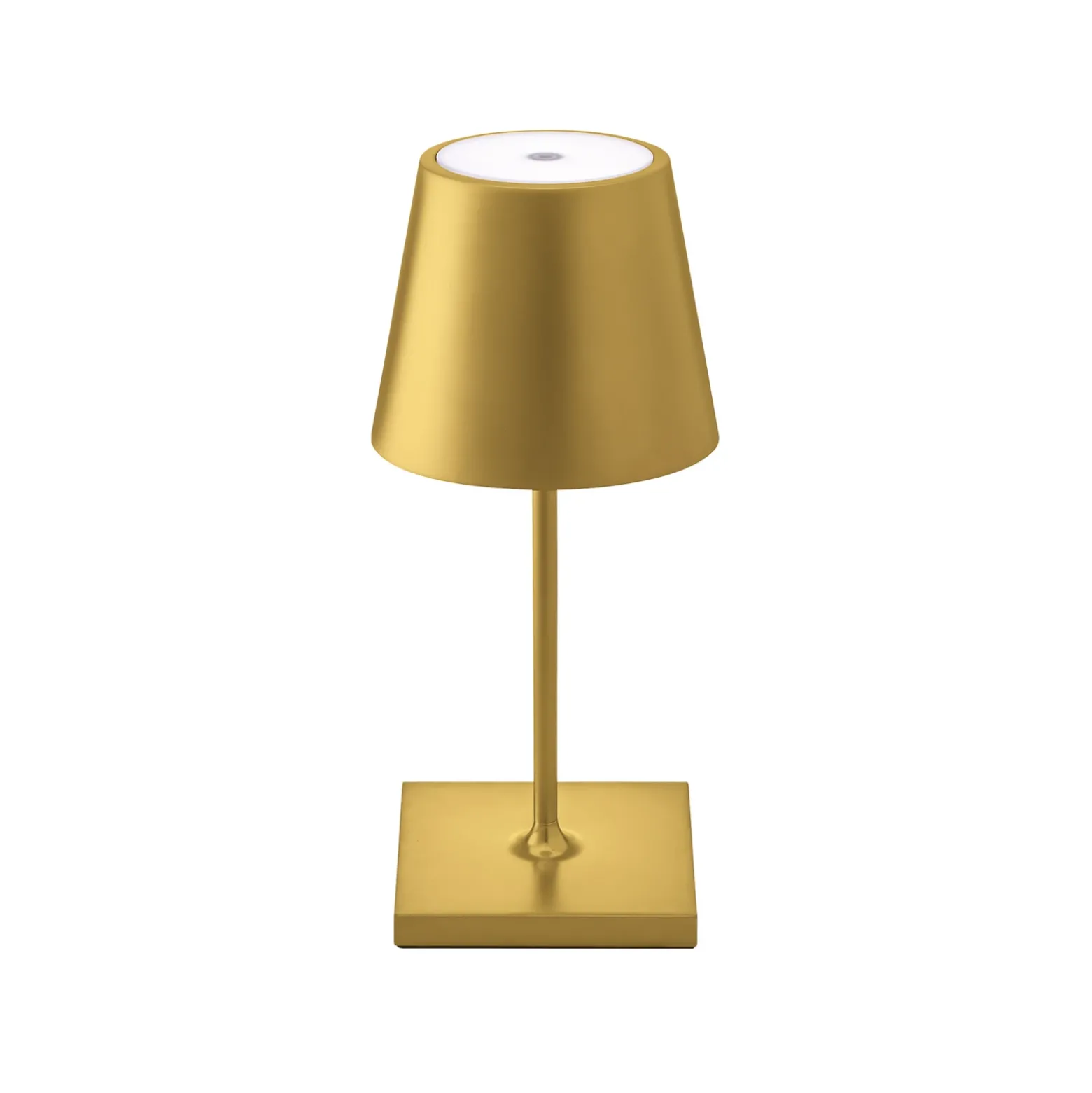 Nuindie mini lámpara de mesa LED recargable, USB-C, oro, IP54, atenuable
