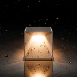 Nutalis lámpara de mesa LED recargable, beige duna, IP54, atenuable