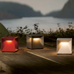 Nutalis mini lámpara de mesa LED recargable, verde, IP54, atenuable