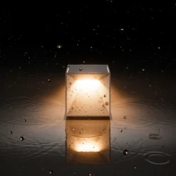 Nutalis mini lámpara de mesa LED recargable, beige, IP54, atenuable