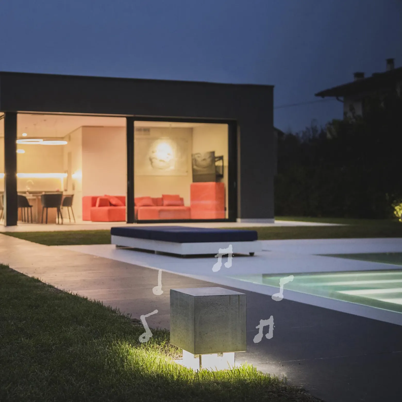 OLEV Cemento baliza LED con altavoz