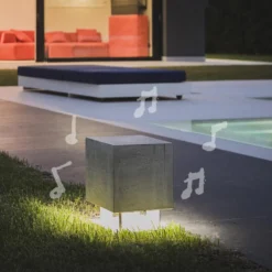 OLEV Cemento baliza LED con altavoz