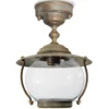 Olivia plafón para exterior, IP44, latón, cristal