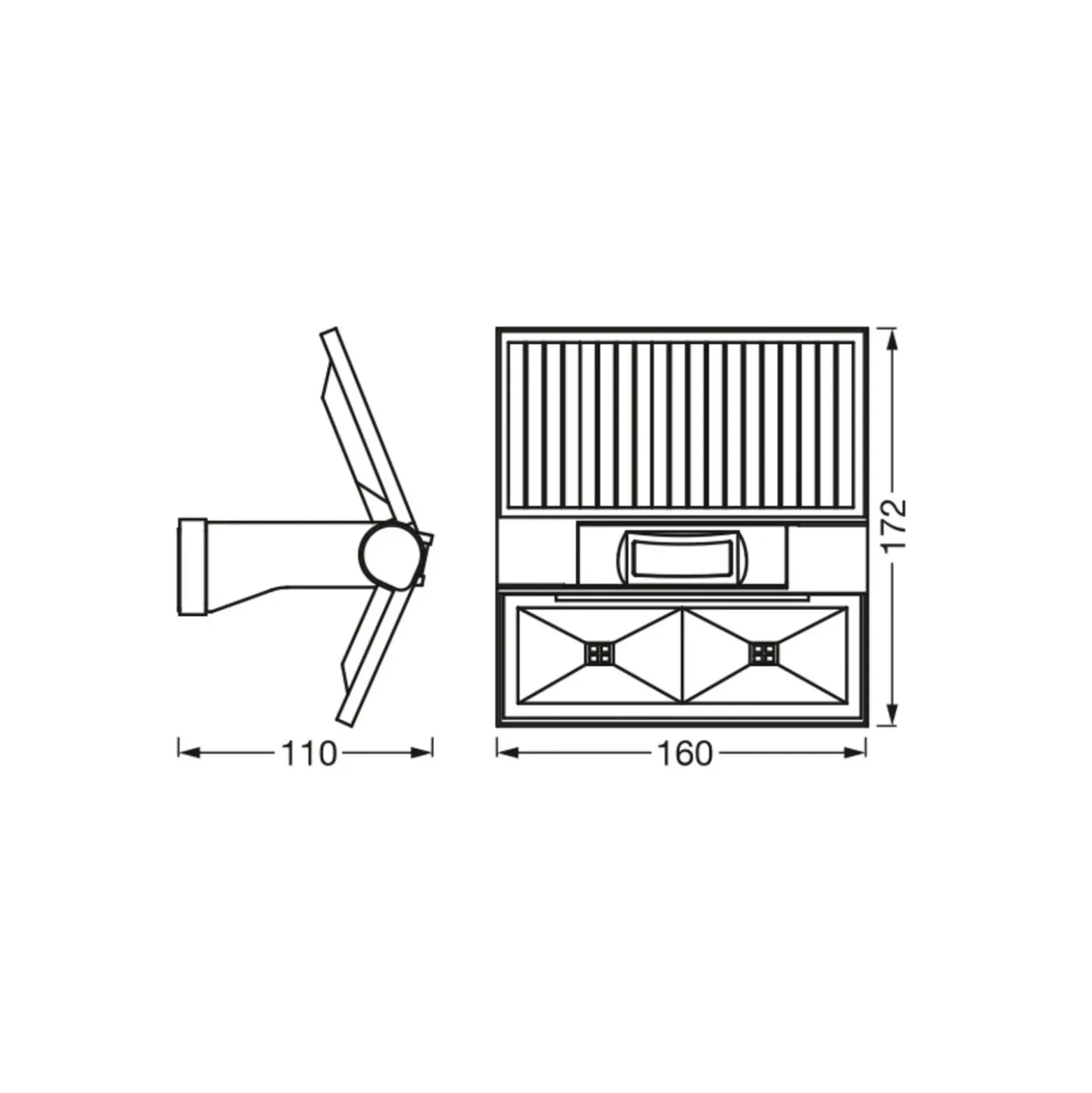OSRAM aplique de pared LED solar ENDURA STYLE DOUBLE, sensor grafito