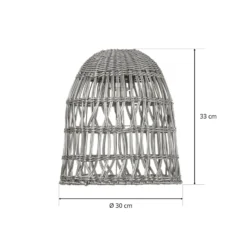 Pantalla Knute, sin portalámparas, Ø 30 cm, gris