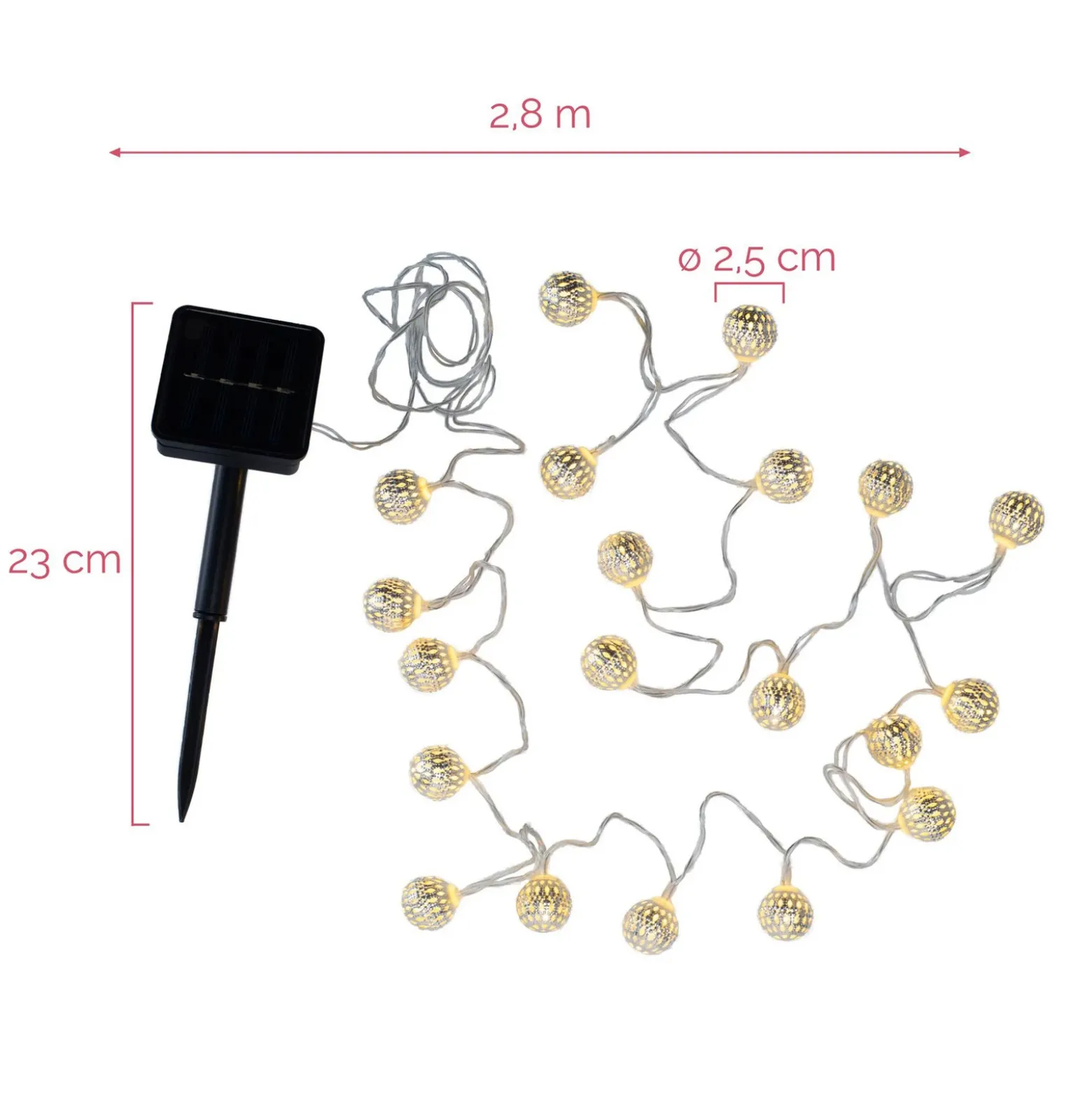 Pauleen Sunshine GlamourSolar cadena luces, plata