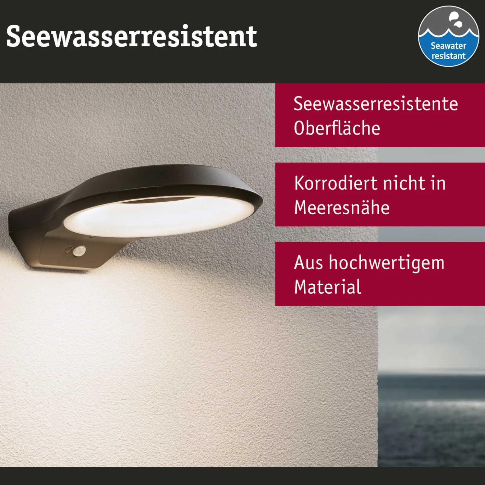 Paulmann Anela aplique exterior LED sensor 3.000 K