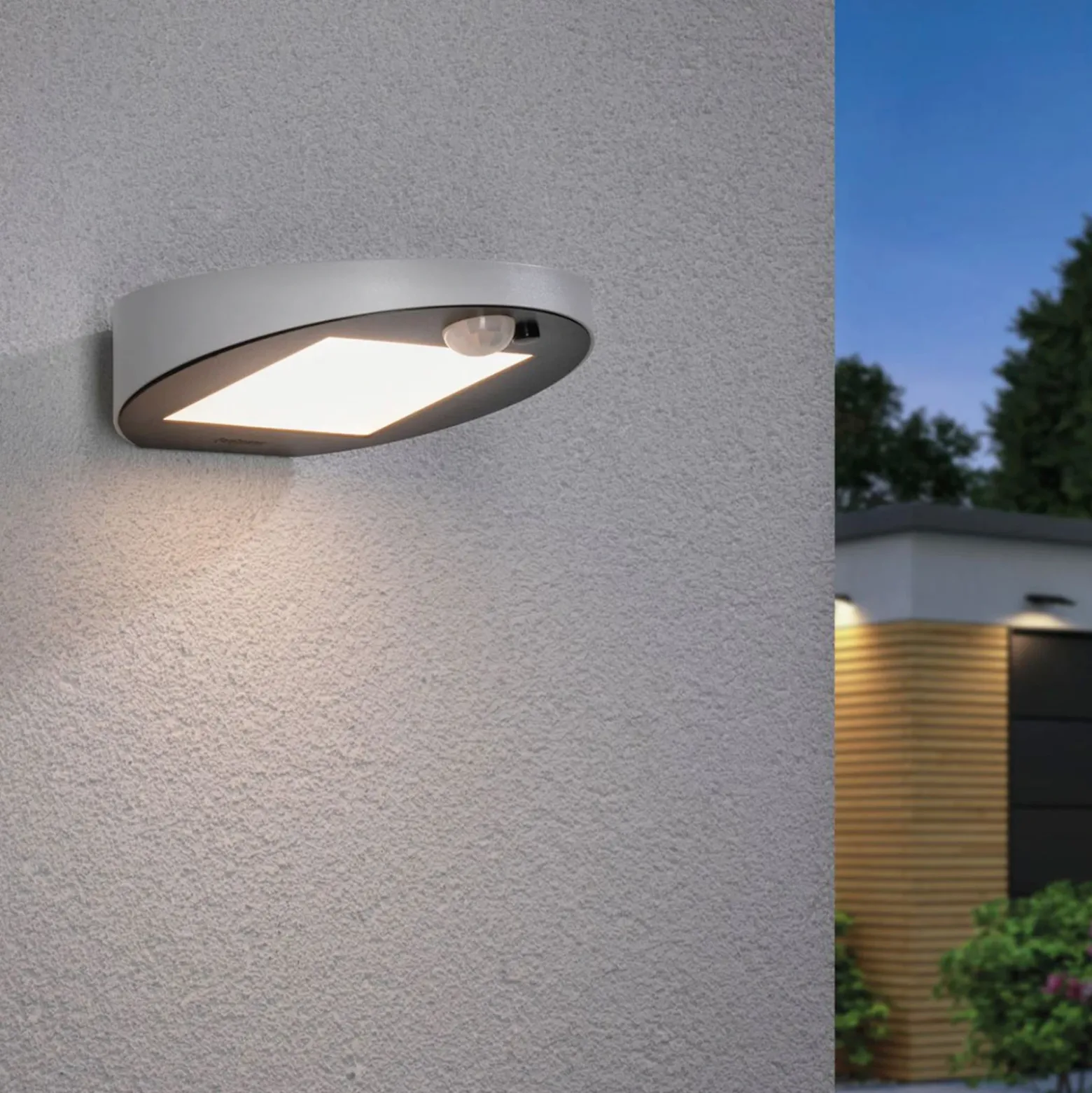Paulmann aplique de exterior LED solar Ryse blanco