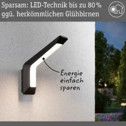 Paulmann Aplique de exterior LED Merano, sensor, antracita