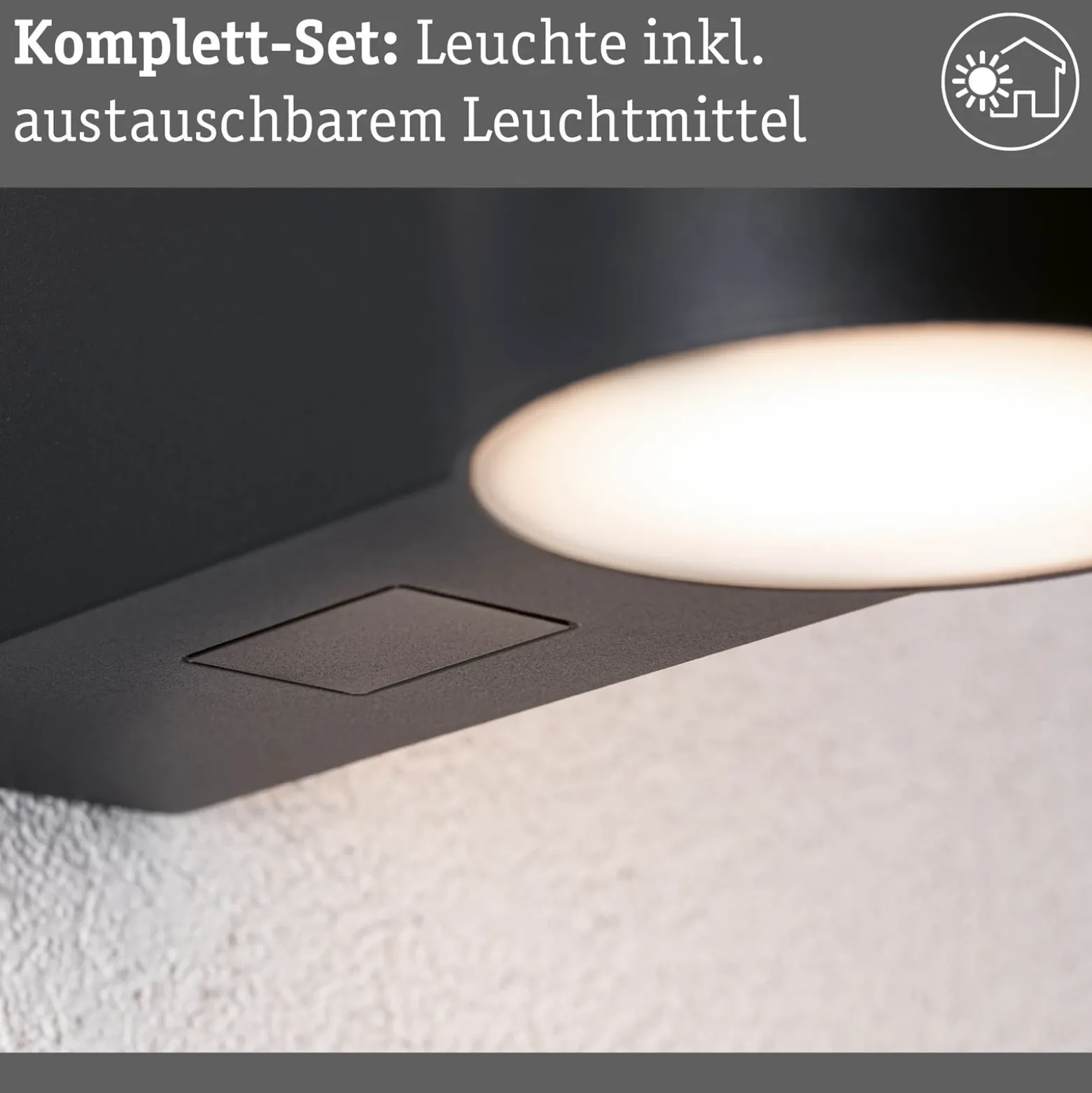 Paulmann Aplique de exterior LED Sienna, aluminio, sensor