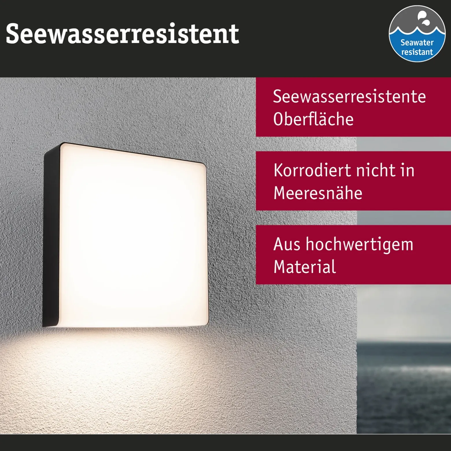 Paulmann Aplique de exterior LED Azalena, sensor, antracita