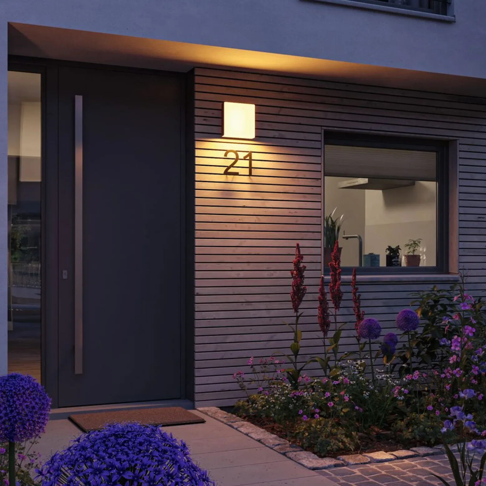 Paulmann Aplique de exterior LED Azalena, sensor, antracita