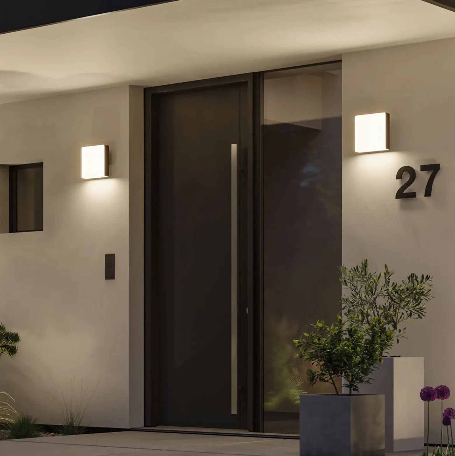 Paulmann Aplique de exterior LED Azalena, sensor, antracita