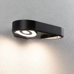 Paulmann aplique de pared LED con sensor Silma antracita 2 luces IP44