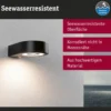 Paulmann aplique de pared LED con sensor Silma antracita 1 luz IP44