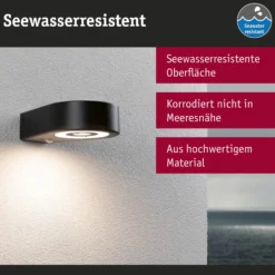 Paulmann aplique de pared LED con sensor Silma antracita 1 luz IP44