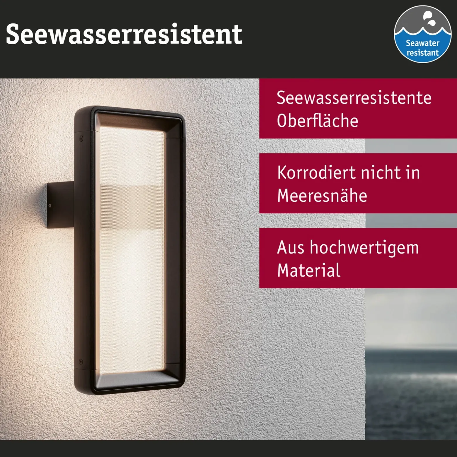 Paulmann aplique LED para exterior Reana, antracita IP44