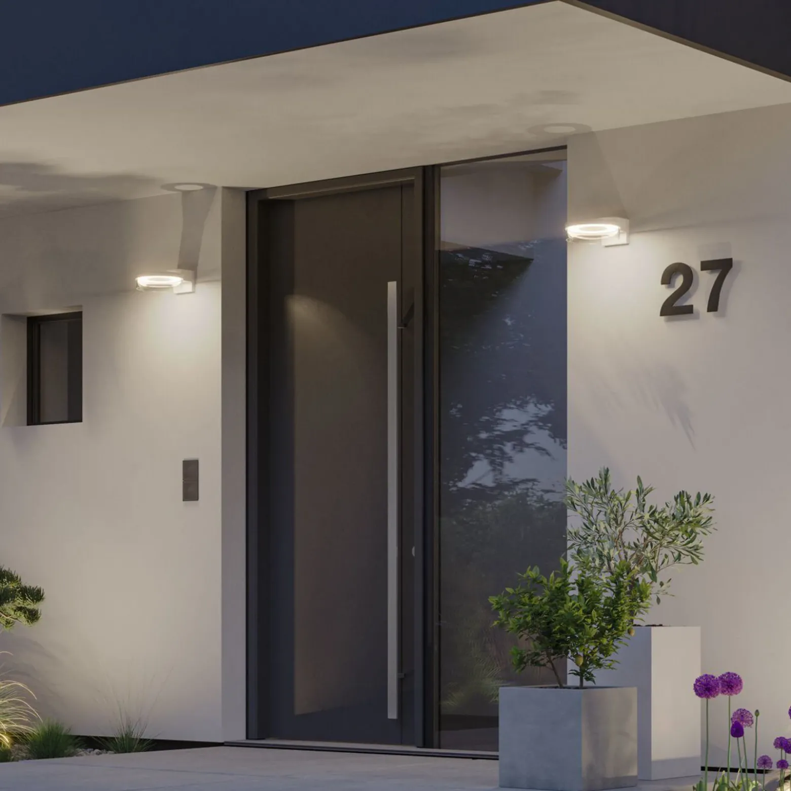 Paulmann aplique LED para exterior con sensor Capera blanco metal IP44