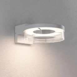 Paulmann aplique LED para exterior con sensor Capera blanco metal IP44