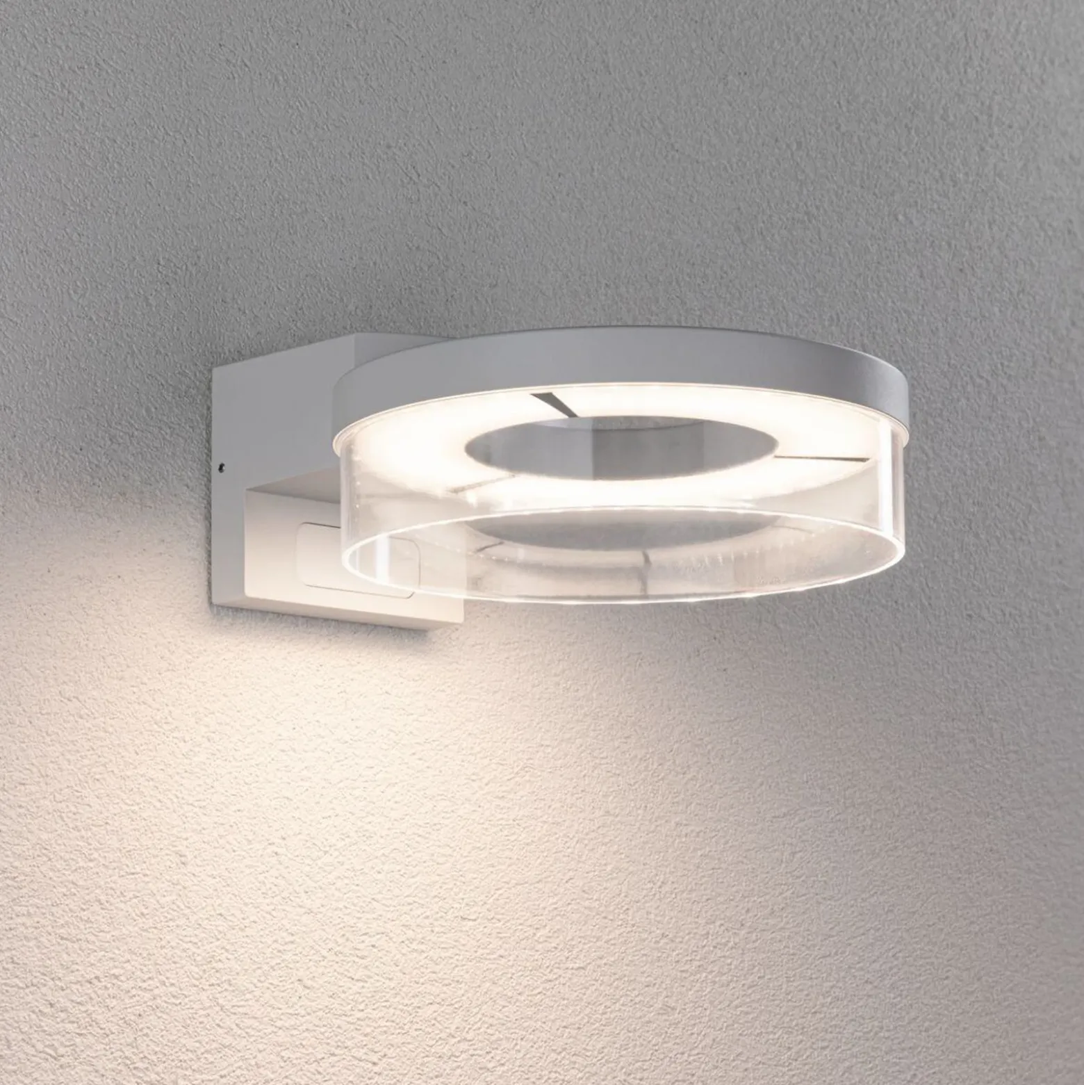 Paulmann aplique LED para exterior con sensor Capera blanco metal IP44