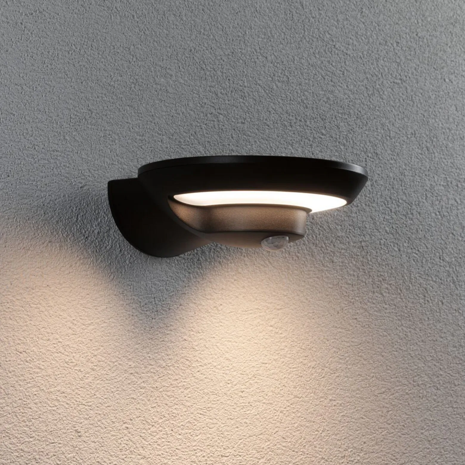 Paulmann aplique LED para exterior con panel solar Bordola, sensor, antracita