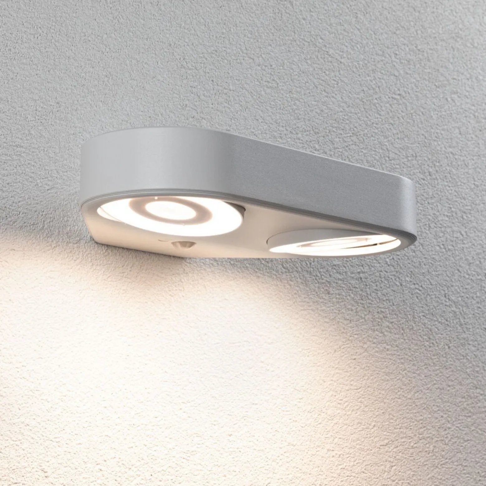 Paulmann aplique LED para exterior con sensor Silma blanco 2 luces IP44