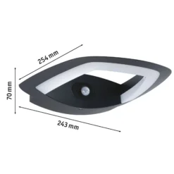 Paulmann aplique LED para exterior con sensor Akena, 2.200 K, antracita