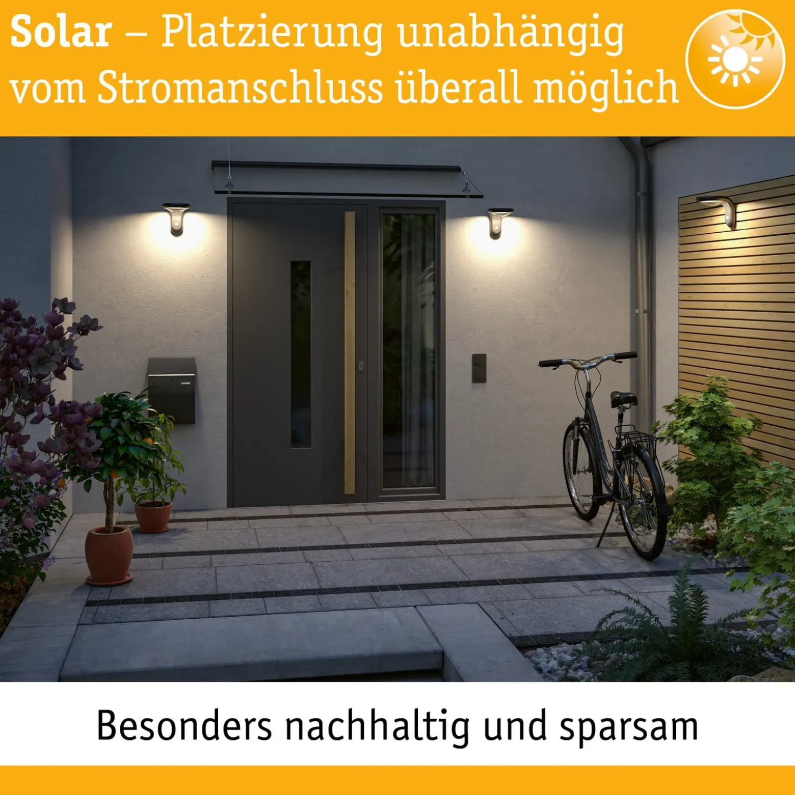 Paulmann aplique LED para exterior Diskola, sensor, antracita