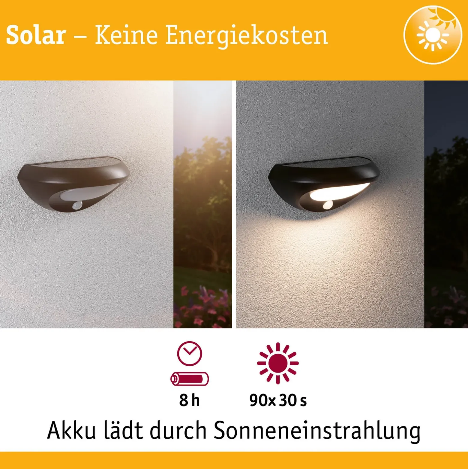 Paulmann aplique LED para exterior con sensor solar Sorova, antracita