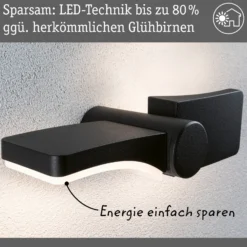 Paulmann aplique LED para exterior Pekana, antracita 30 cm aluminio IP44